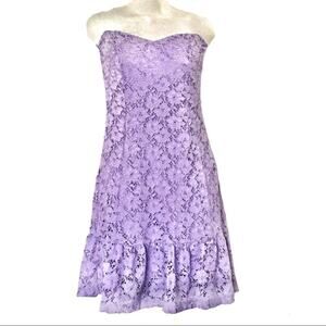 Lace Dress y2k Softgirl Fairy Mystic Crochet Lace Strapless Lavender Dress sz S